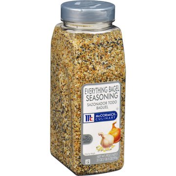 Mccormick Culinary Everything Bagel Seasoning, 21 Oz (Pack Of 6) - Six 21 Ounce Containers Of Everything Bagel Seasoning Blend Of Poppy Seed, Sesame Seed, Garlic, Onion And Salt