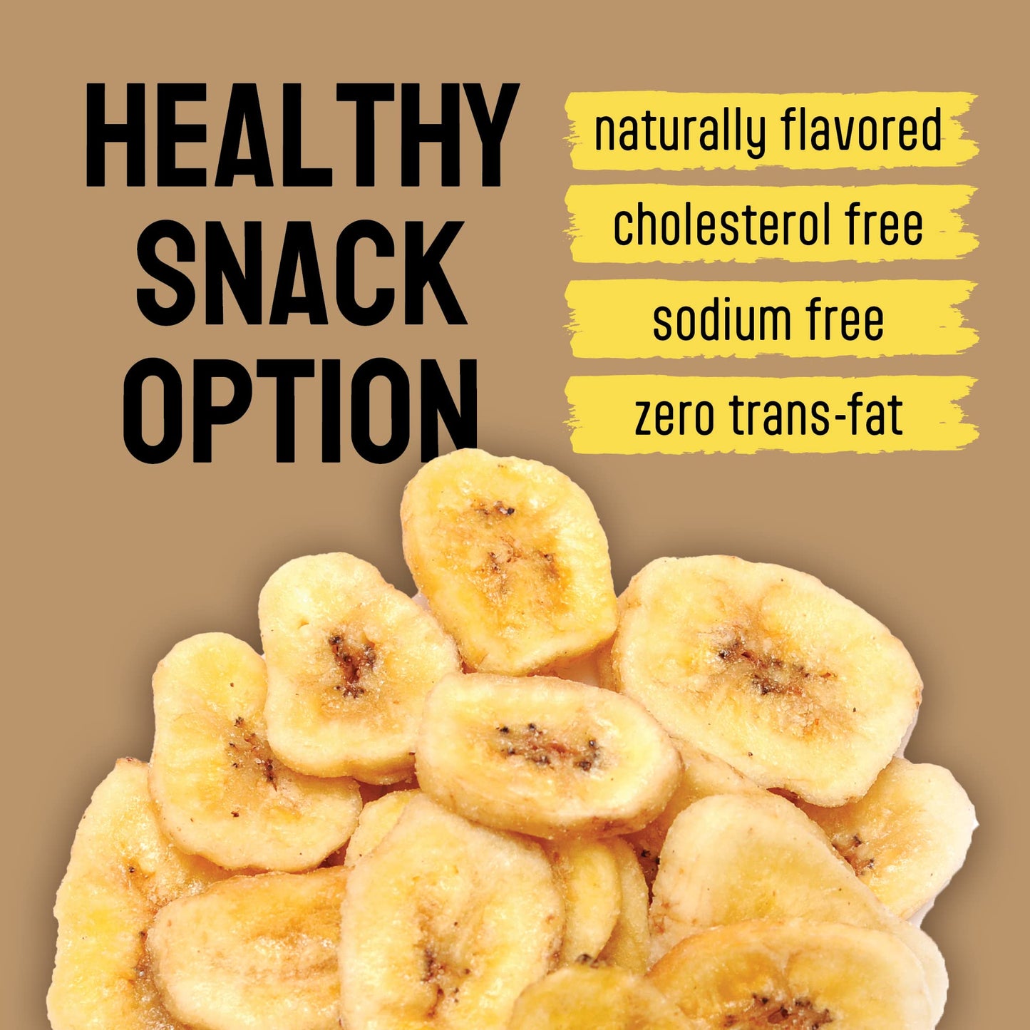 Healthy Banana Chips Dried Slices - Family Pack Bags of Dried Banana Chips Sweetened - Sweet Crispy Crunchy Snacks for Adults &