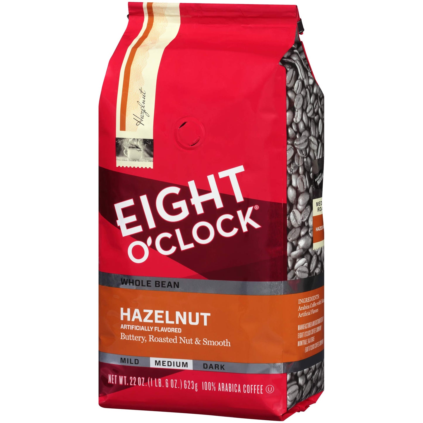 Eight OClock Coffee Hazelnut Medium Roast Ground Coffee, 22 Ounce, 100% Arabica, Kosher Certified
