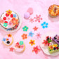 314 Pieces Flowers Cupcake Toppers Wedding Cake Wafer Flowers Cupcake Toppers Birthday Party Food Decoration Mixed Size And Colo
