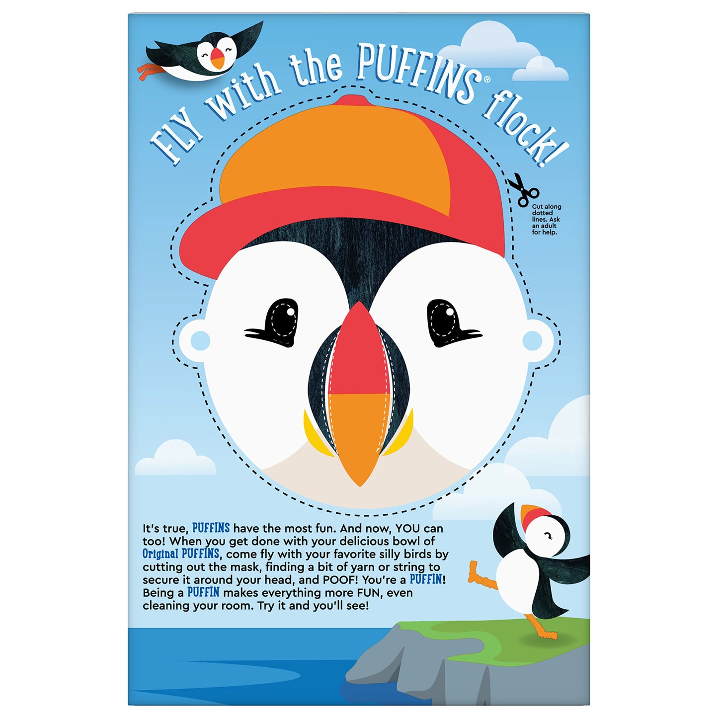 Original Puffins Cereal, Puffed Kids Cereal with Corn and Oats, Vegan, Kosher, Non-GMO Project Verified, 10 OZ Box