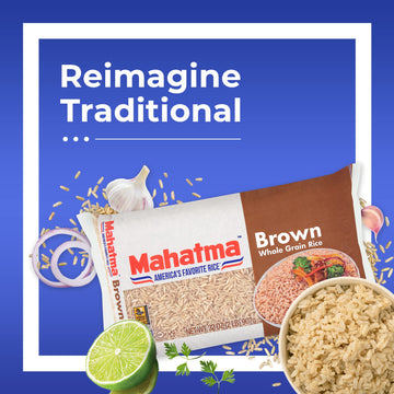 Mahatma Whole-Grain Brown Rice, 2Lb Bag Of Rice, Stovetop Or Microwave Rice