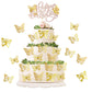 25Pcs Butterfly Cake Toppers Happy Birthday Cake Topper Gold 3D Butterfly Cupcake Topper For Girls Women'S Happy Birthday Cake T