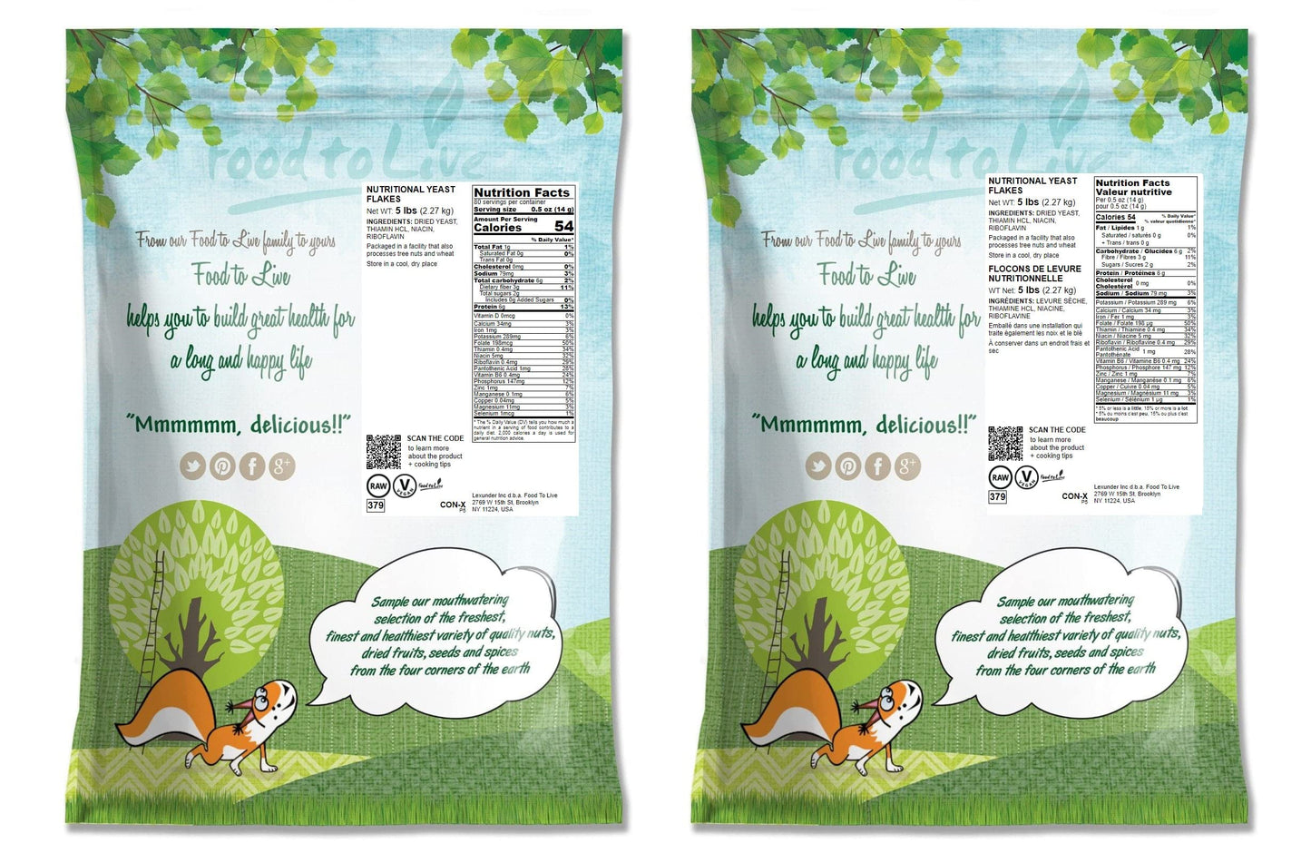 Food To Live Nutritional 10 Pounds Fortified Large Yeast Flakes, Fortified, Inactive, Unsweetened, Vegan Thickener. Good Source