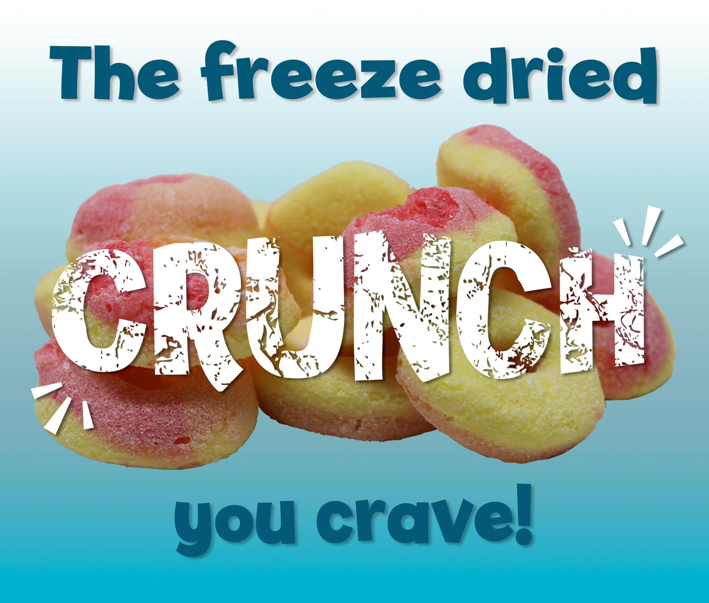 Bebeto Freeze Dried Crunchy Peach Rings - Sweet, Crunchy Fat Free & Peanut Free Freeze Dried Candy - No High Fructose Corn Syrup - Resealable Bag Halal Freeze Dried Gummy Candy - 3Oz Pack - By Kervan