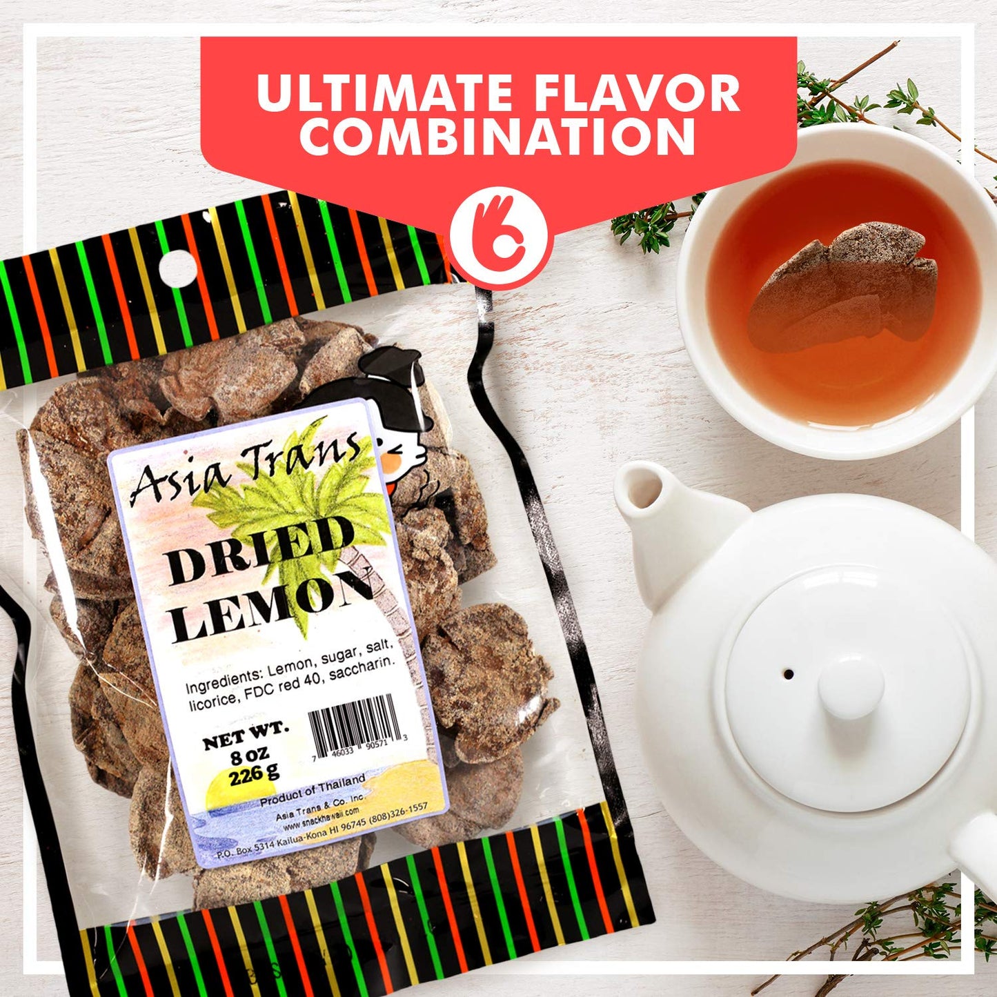 Dried Preserved Whole Lemon - Dehydrated Fruit Peel Snacks, Whole Lemon   Seed Slices, Li Hing Mui Preserved, Asian-Style