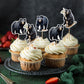Ercadio 24 Pack Black Bear Cupcake Toppers Black Bear Cupcake Picks Animal Cupcake Picks Bear Birthday Cupcake Decorations For B