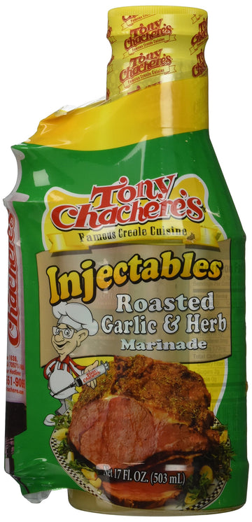Tony Chachere Injectable Marinades With Injector, Roasted Garlic And Herb, 3 Count