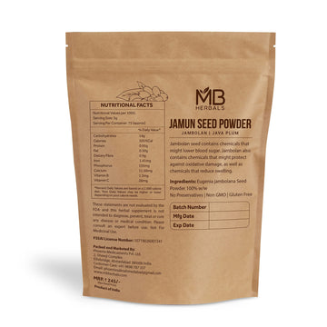 Mb Herbals Jamun Seed Powder 227G (8 Oz) | Eugenia Jambolana | Java Plum Sd. | 75 Days Supply