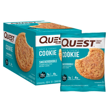 Quest Nutrition Snickerdoodle Protein Cookie, High Protein, Low Carb, Gluten Free, 12Count
