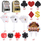 Gersoniel  card-style Cake Decorations Set - 21 Pieces, Mini Slot Machine,  card-style Chips, Dices, Plastic, Perfect for Las Vegas Theme Parties