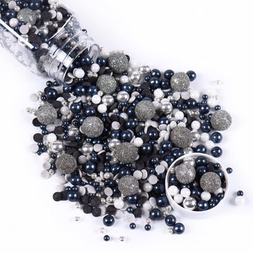 Black & Silver Sprinkles For Cake Decorating 4.23Ounce - Sparkle Pearl Sprinkles For Cupcake Toppers, Ice Cream, Candy, Cookie D