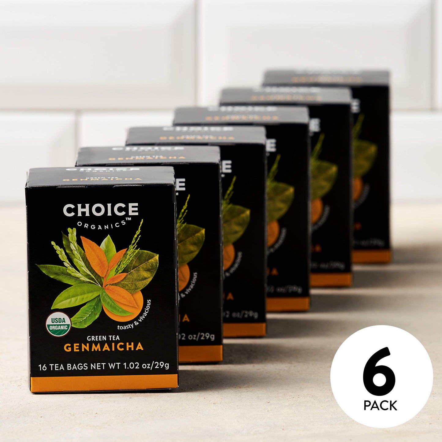 Choice Organics - Organic Genmaicha Tea (1 Pack) - Green Tea With Toasted Brown Rice - Compostable - 16 Organic Green Tea Bags