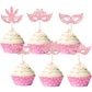 24Pcs Masquerade Masks Cupcake Toppers Glitter Bachelorette Party Mask Cupcake Food Picks Masquerade Mardi Gras Party Baby Showe