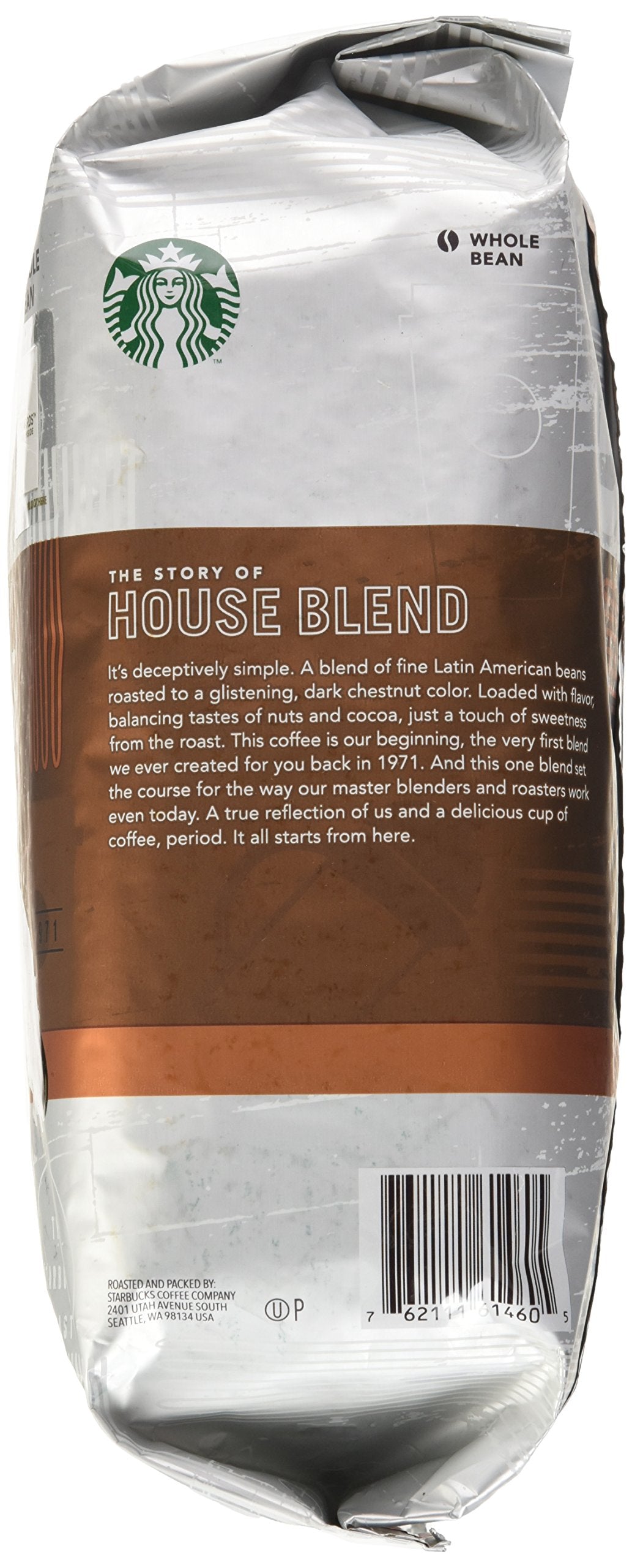 Starbucks House Blend Whole Bean Coffee (40 Ounce) (2 Pack), Brown