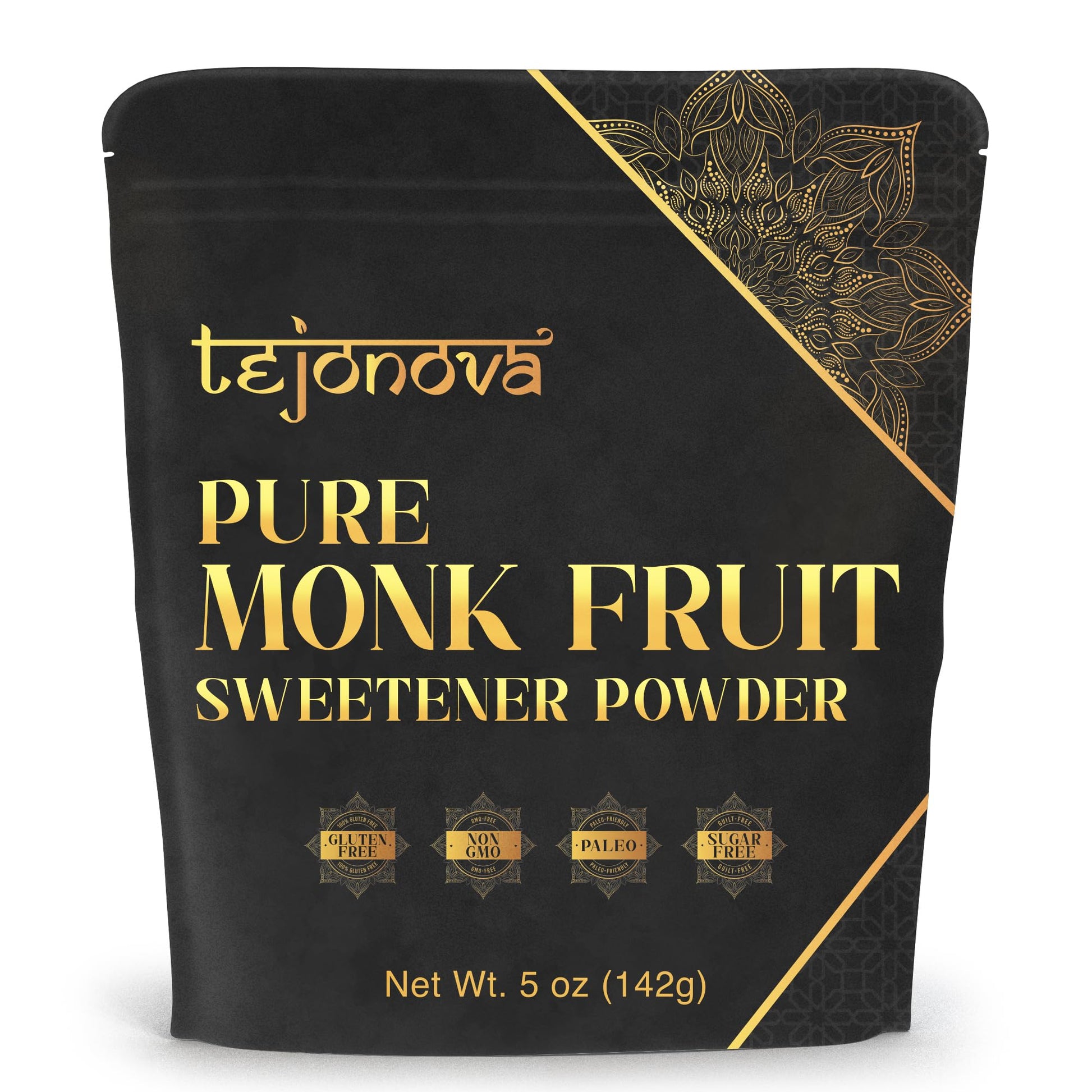 tejonova Monk Fruit Sweetener, Pure Flavor, 5 oz, No Erythritol, Ideal Keto Sugar Substitute