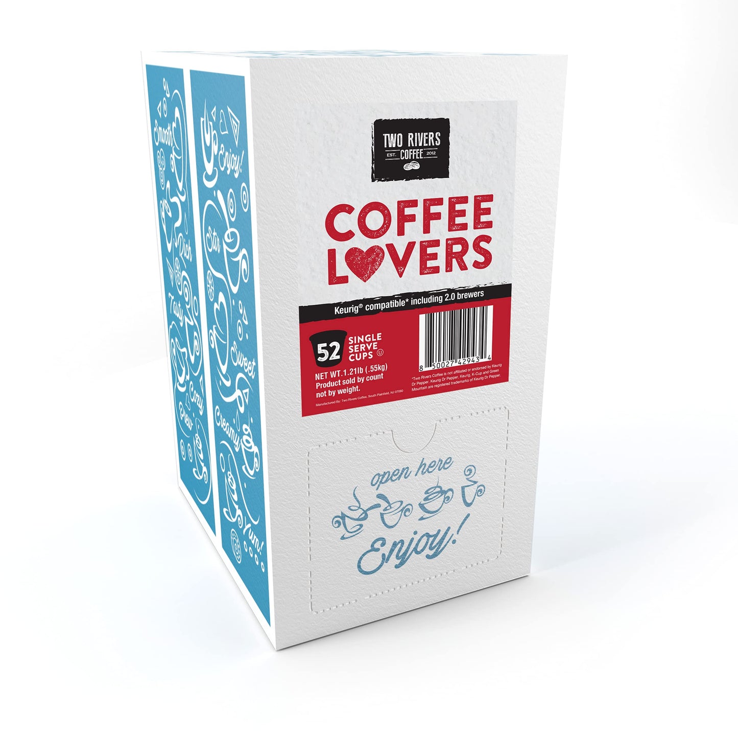 Two Rivers Coffee Coffee Pods Sampler, Compatible with K Cup malt-inspired, 52 Count, Coffee Lovers Variety