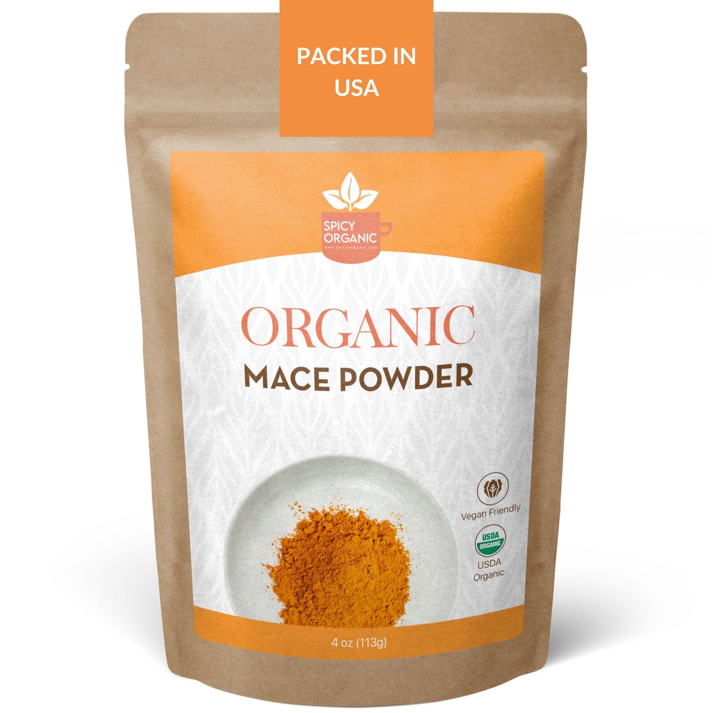 Spicy Organic Ground Mace - 100% Pure Usda Organic -Non-Gmo Mace Spice - 4 Oz