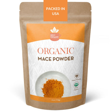 Spicy Organic Ground Mace - 100% Pure Usda Organic -Non-Gmo Mace Spice - 4 Oz