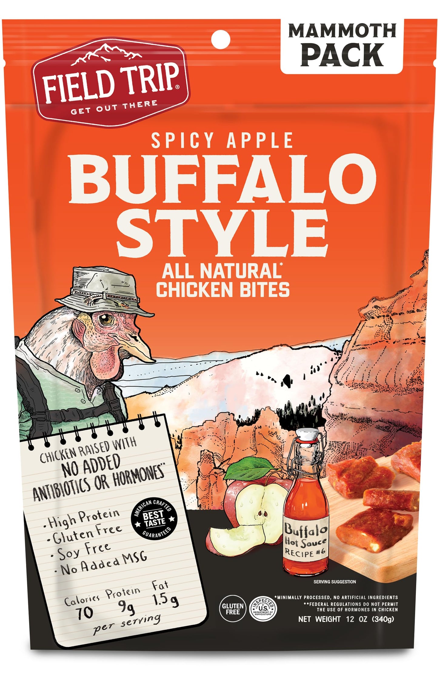 Field Trip Chicken Jerky Bites, All Natural And Gluten Free, Keto And Paleo-Friendly Healthy Snack, Low Calorie, High Protein Sn