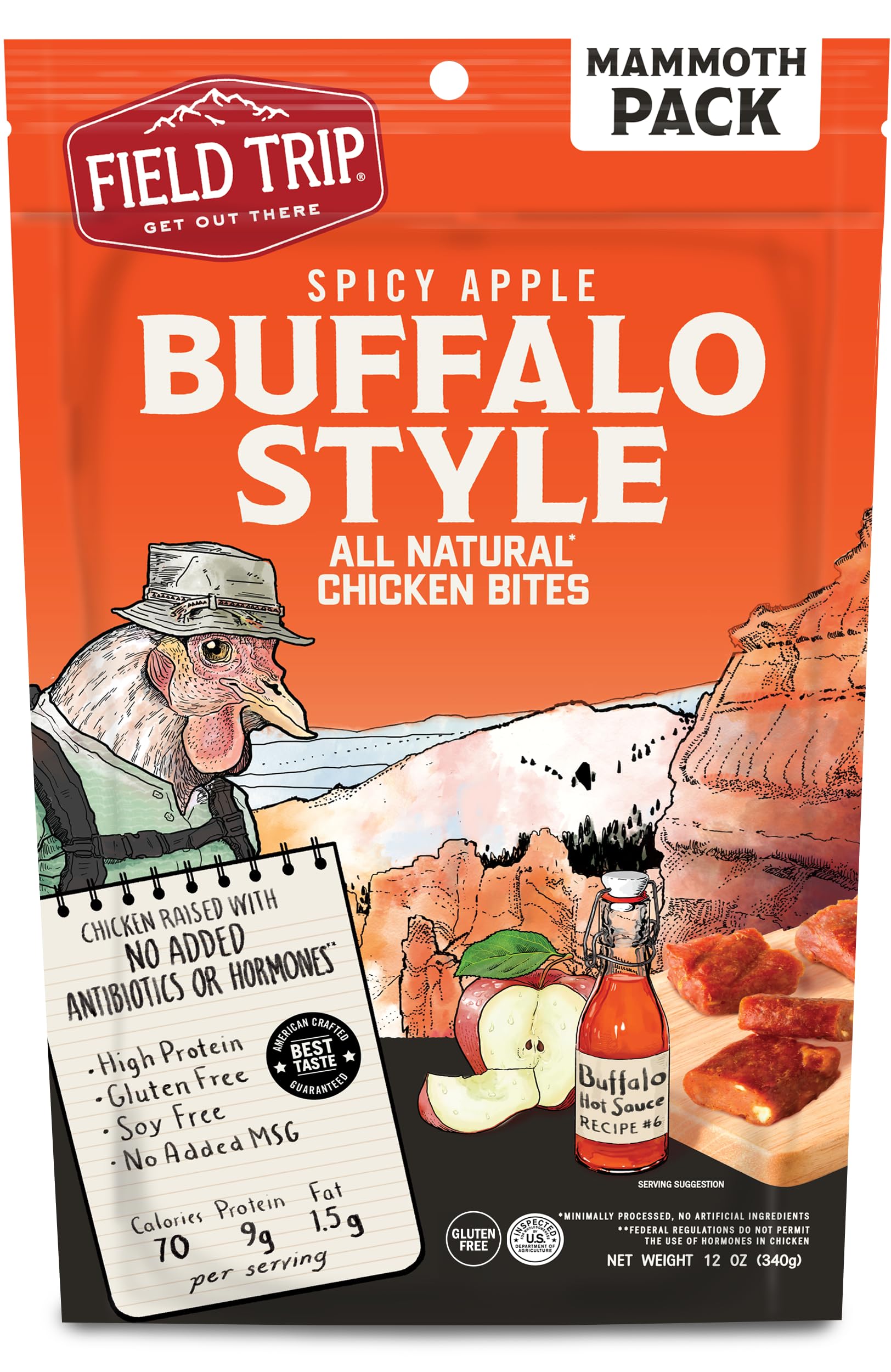 Field Trip Chicken Jerky Bites, All Natural And Gluten Free, Keto And Paleo-Friendly Healthy Snack, Low Calorie, High Protein Sn