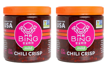 Mr Bing Chili Crisp - Delicious & Flavorful Chili Oil- Made In Usa Chili Paste Hot Sauce - Gluten Free, Vegan, No Msg - Pack Of