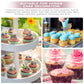 30 Pack 2 Inch Circle Acrylic Cupcake Toppers, Diy Clear Round Blank Cake Toppers Personalized Cupcake Toppers With Sticks For B