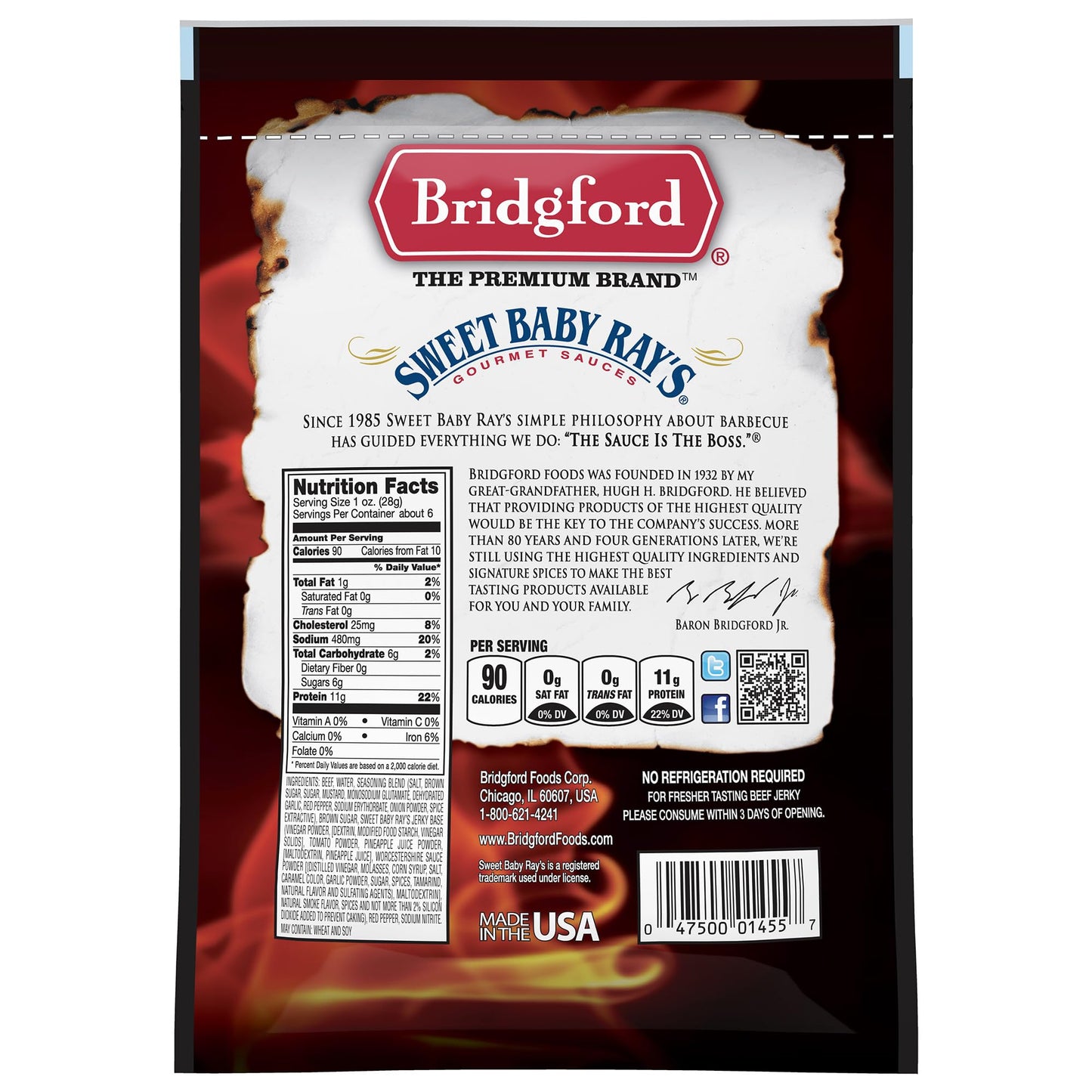 Bridgford Sweet Baby Ray’S Beef Jerky Sweet N Spicy 6.2 Oz Pack Of 6 - High Protein Sweetened Spicy Beef Jerky For Your Dietary Preference - Ready-To-Eat Snacks For On-The-Go Snacking