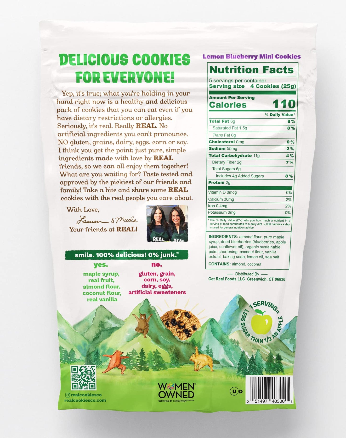 Real Lemon Blueberry Mini Cookie Poppers – Bite-Sized Gluten Free Semi Soft Baked Cookies – Dairy Free, Vegan, Kosher, Paleo – Delicious Mini Lemon Blueberry Cookies (4.5 Oz)