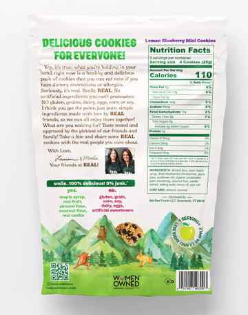 Real Lemon Blueberry Mini Cookie Poppers – Bite-Sized Gluten Free Semi Soft Baked Cookies – Dairy Free, Vegan, Kosher, Paleo – Delicious Mini Lemon Blueberry Cookies (4.5 Oz)