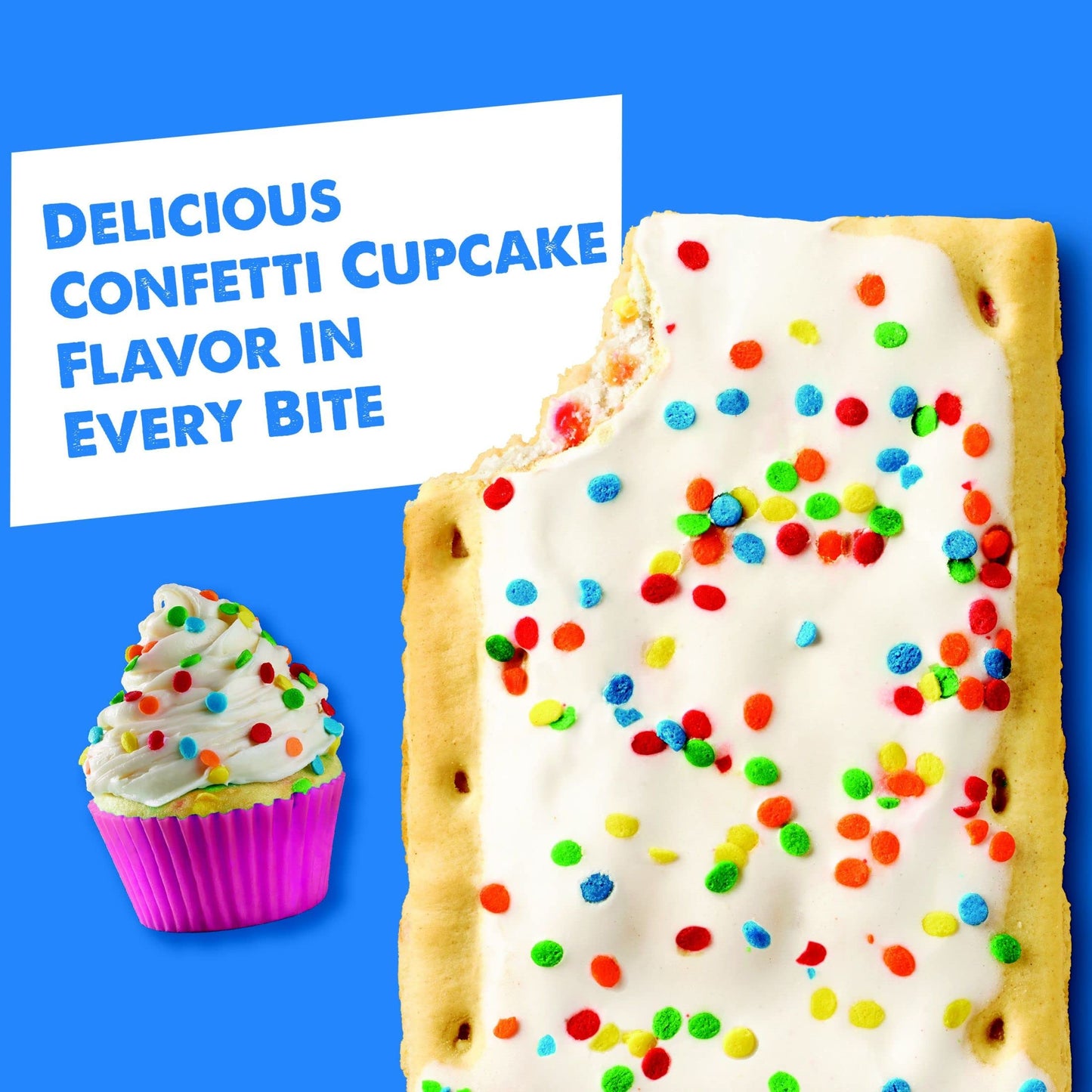 Pop-Tarts Breakfast Toaster Pastries, Frosted Confetti Cupcake (96 Pop-Tarts)