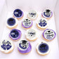 Ephlyn Graduation Cupcake Toppers, 54 Pcs Wafer Paper Grad Cap Picks, 1.8 cm, Purple, Class of 2025 Cake Decorations