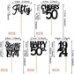 30Pcs Black 50Th Birthday Cupcake Toppers Glitter Fifty Happy 50Th Straight Outta 1974 Cupcake Picks For Cheers To 50 Years 50Th