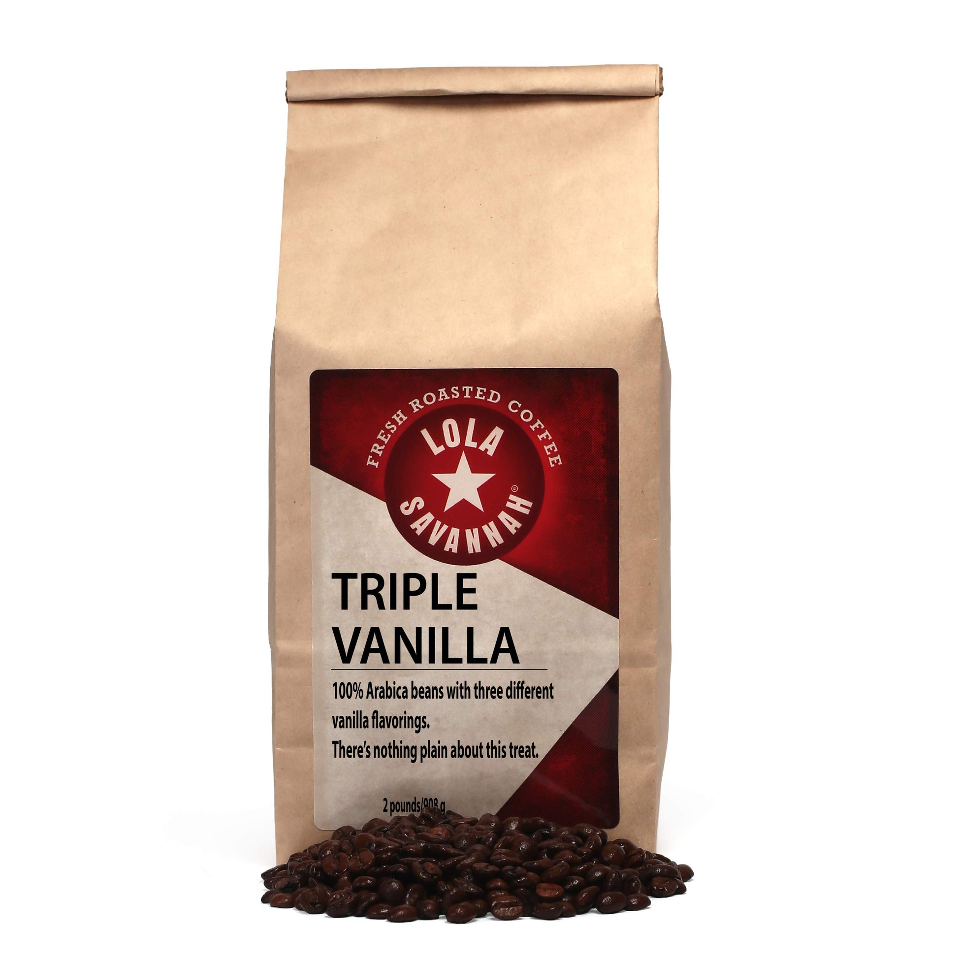 Lola Savannah Triple Vanilla Whole Bean Coffee - Three Unique Layers Of Vanilla Delivers An Irresistible Velvety Smooth Sweet Cr
