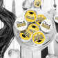 Yellow Graduation Party Stickers For Kisses Candy, Chocolate Drops, 2025 Grad Party Favors - 180 Count