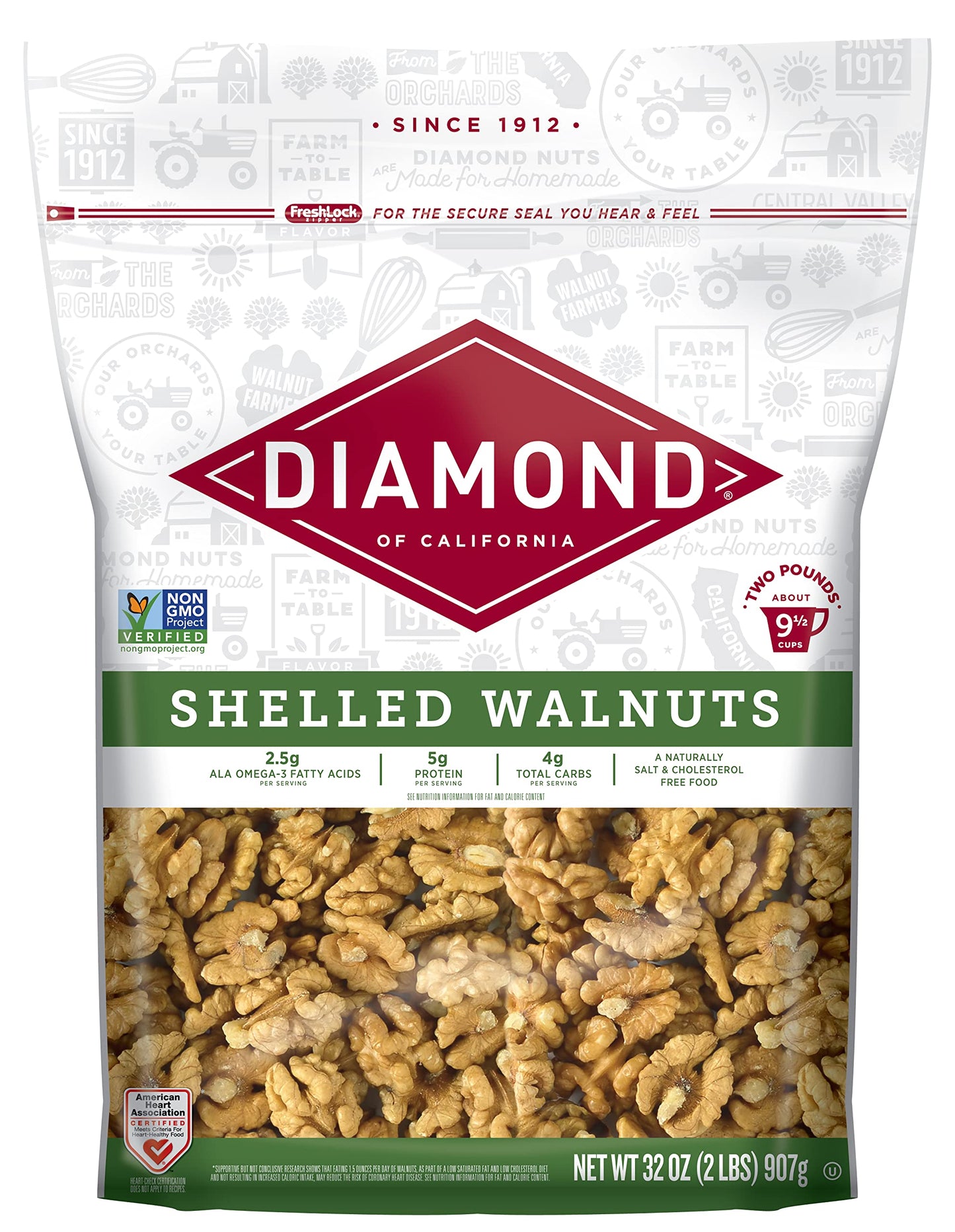 Diamond of California Shelled Walnuts  32 oz - 1 unit