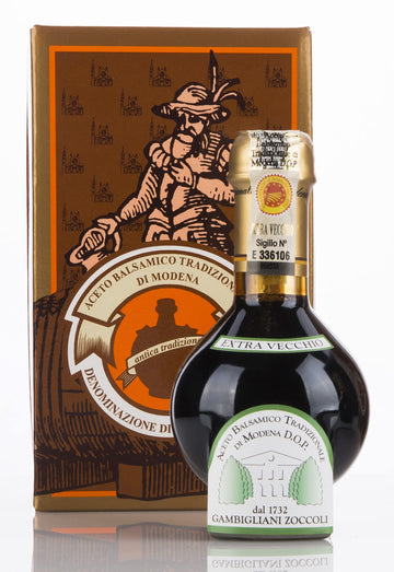 Dal 1732 Gambigliani Zoccoli Traditional Balsamic Vinegar, Extra Old, 3.38 Fl Oz, Aged over 25 Years, Packaged with Measuring Cap