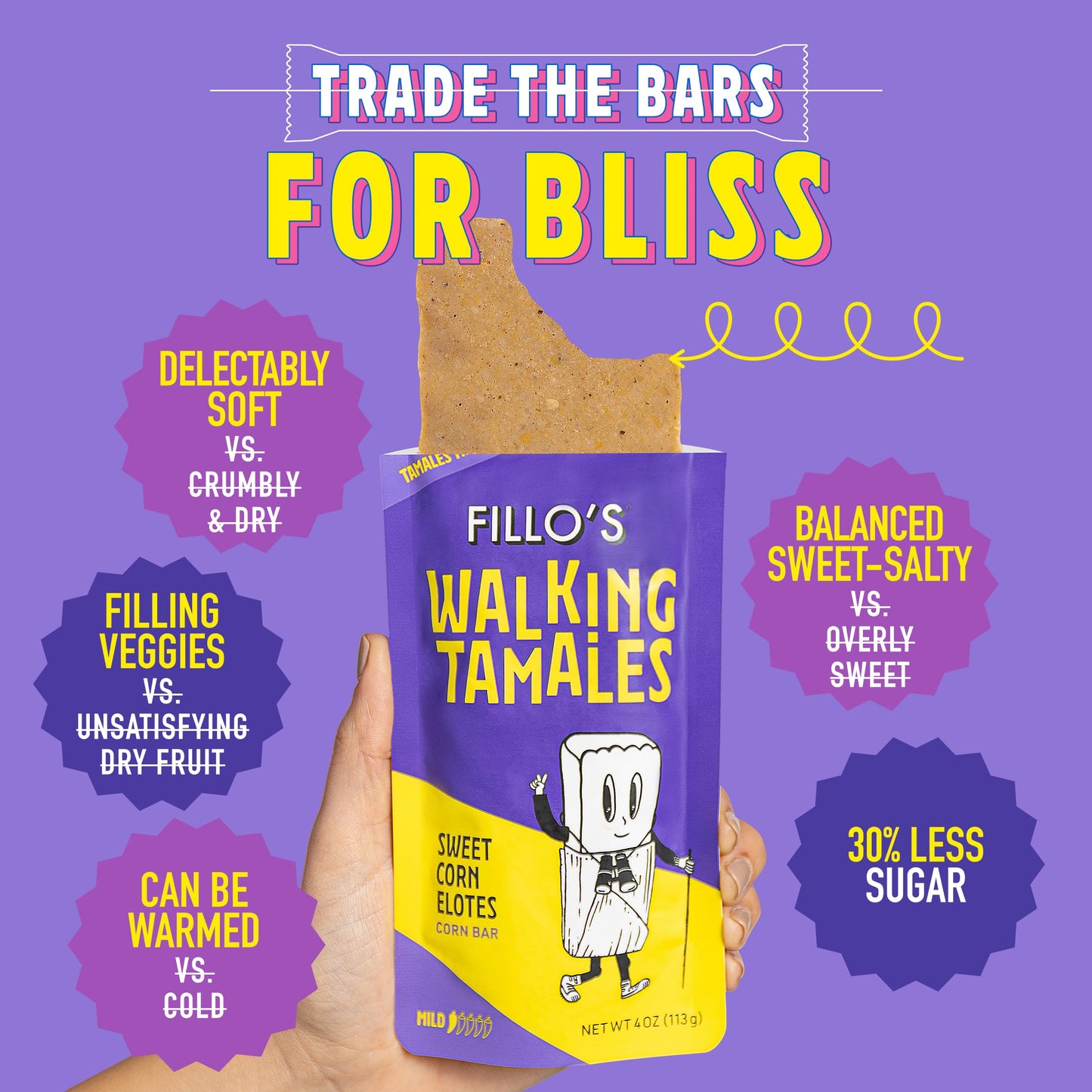 Fillo'S Walking Tamales Sweet Corn Elotes, Pk Of 7, Ready-To-Eat, Delicious, Gluten-Free, Preservative-Free, Vegan Friendly, Mic