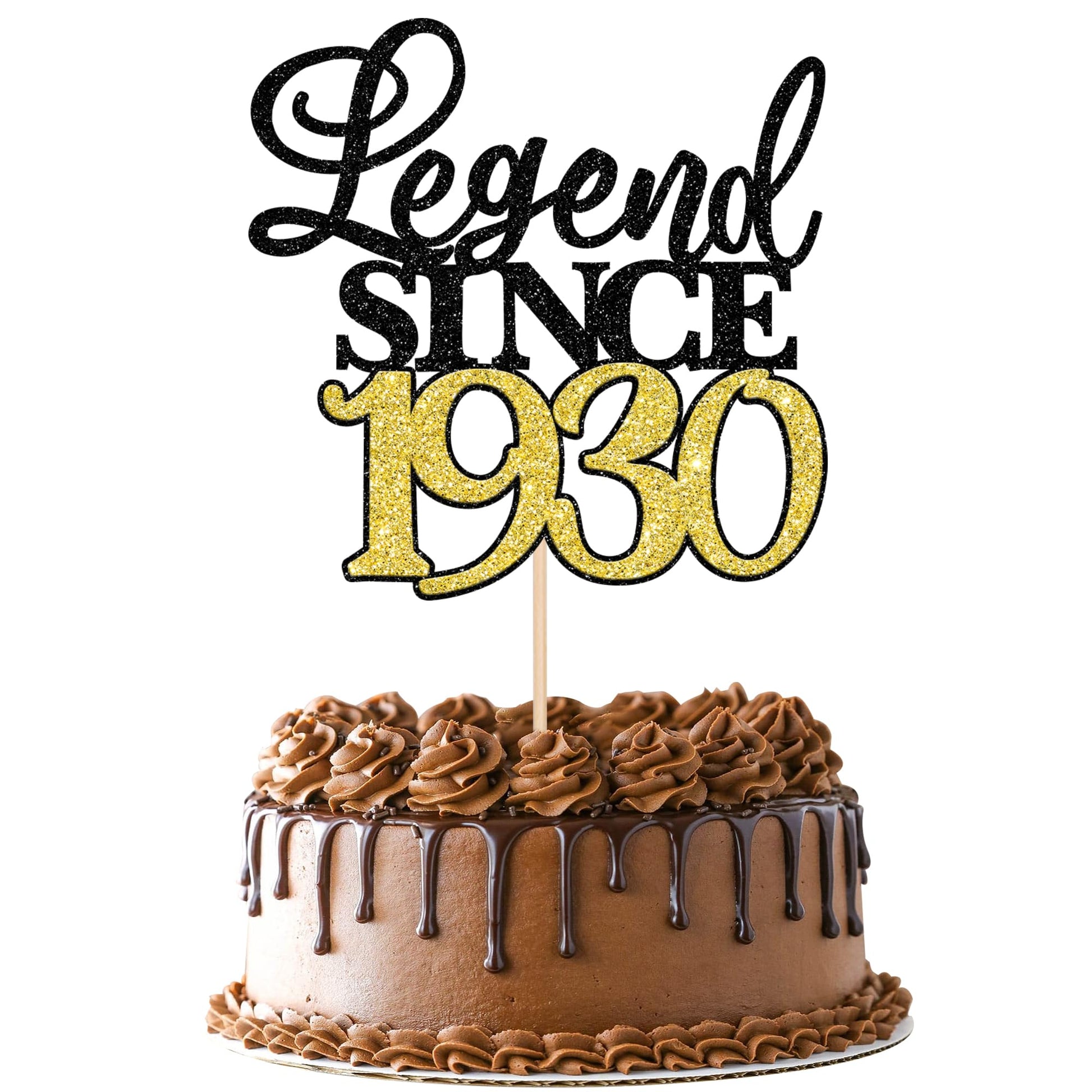 Rsstarxi Cake Topper - 95th Birthday Decoration, Black Gold, Model XM398-1930