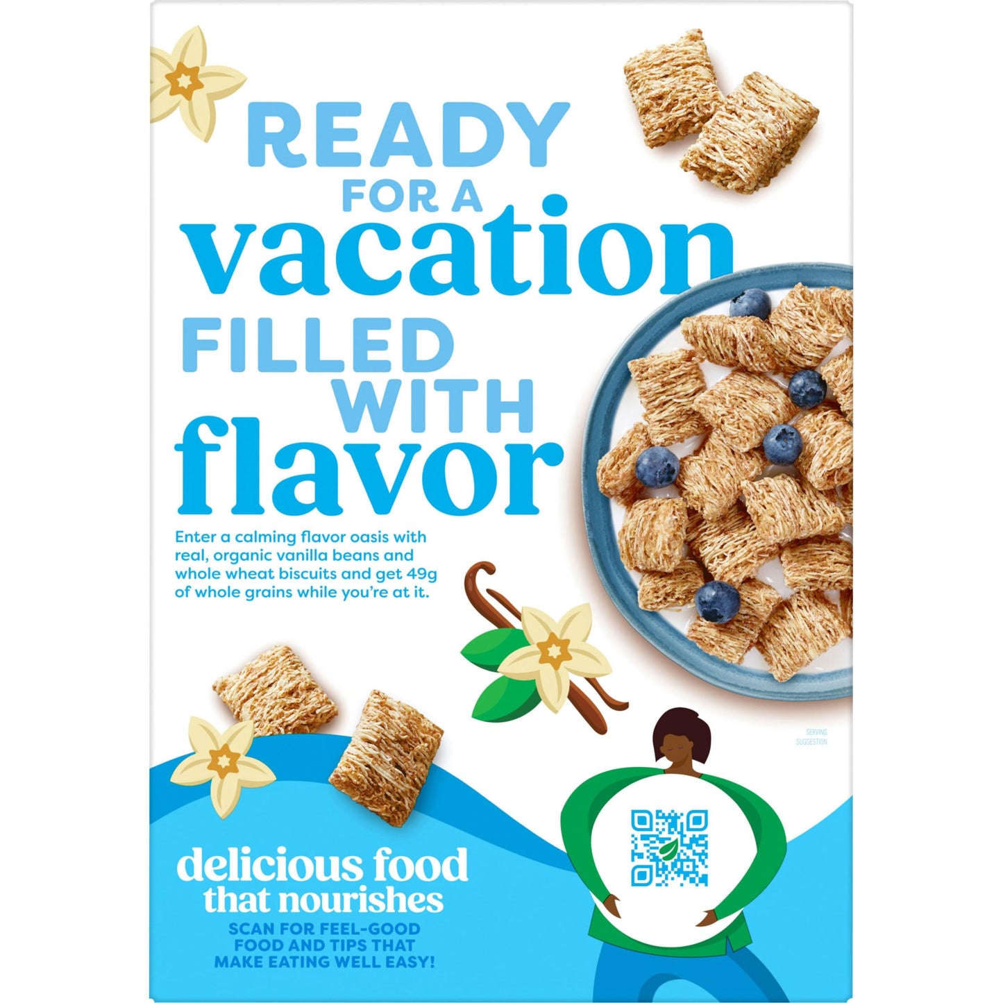 Kashi Breakfast Cereal  Organic  Fiber Cereal  Island Vanilla  18oz Box (1 Box)