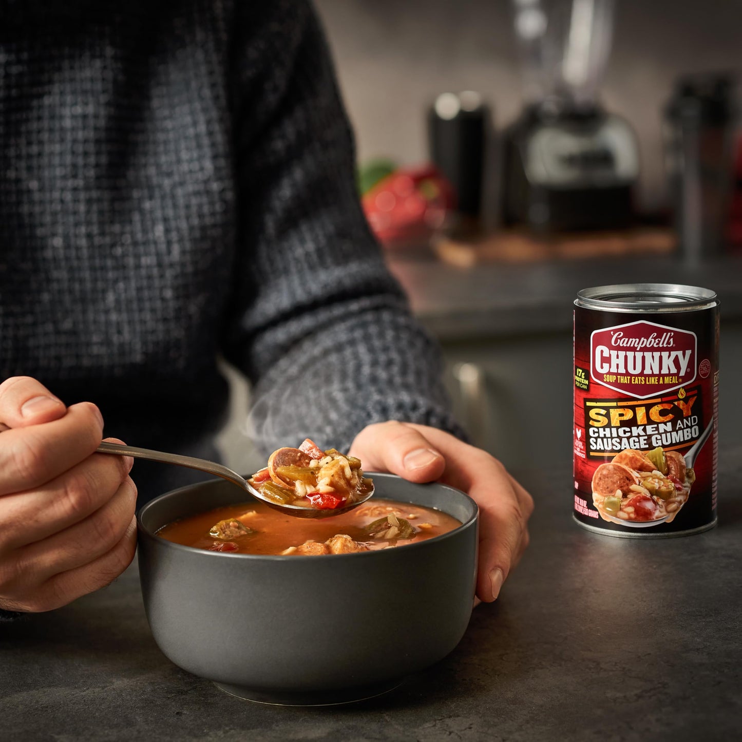 Campbell'S Chunky Soup, Spicy Chicken And Sausage Gumbo, 18.8 Oz Can