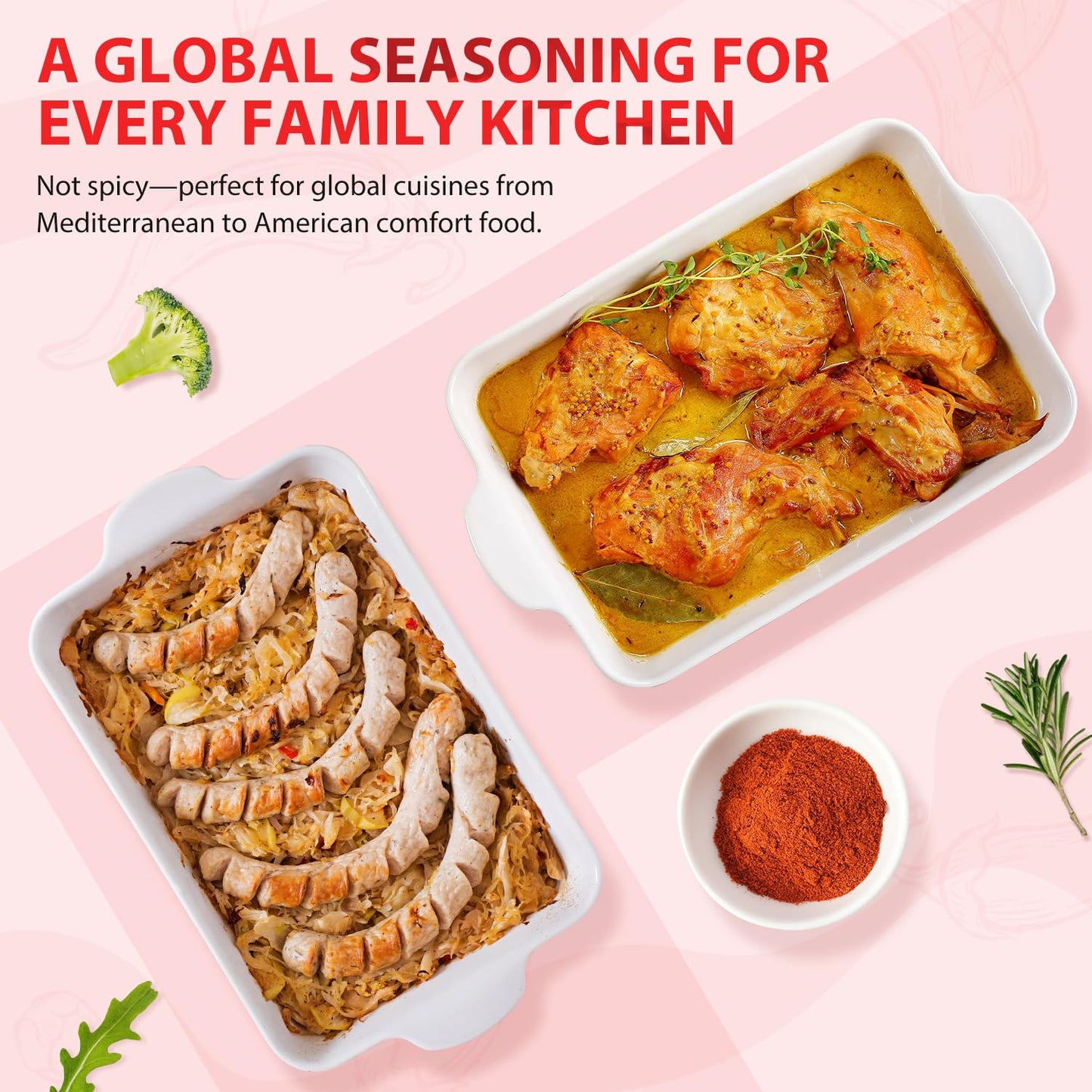 Soeos Paprika Powder  16 oz (Pack of 1)  Sweet Paprika Seasoning for Marinade  Cooking  Grilling  Dipping  Perfect for Chicken  Pork  Beef and Vegetables