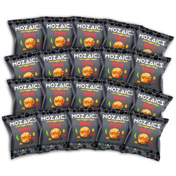 Mozaics Bbq Veggie Chips (20 Individual Snack Bags) | Healthy Snacks For Kids & Adults | Popped, Not Fried | Under 100 Calorie S