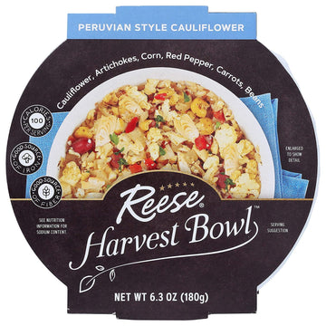 Reese Peruvian Veggie Harvest Bowl | Cauliflower, Artichokes, Corn, Carrots | High Fiber & Low Calorie (Pack Of 8)