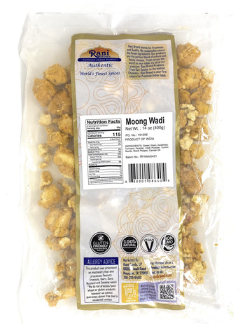 Rani Moong Wadi (Vadi), Lentil Spiced Nugget / Chunks 14Oz (400G) ~ High Protein, All Natural | Vegan | No Colors | Indian Origi