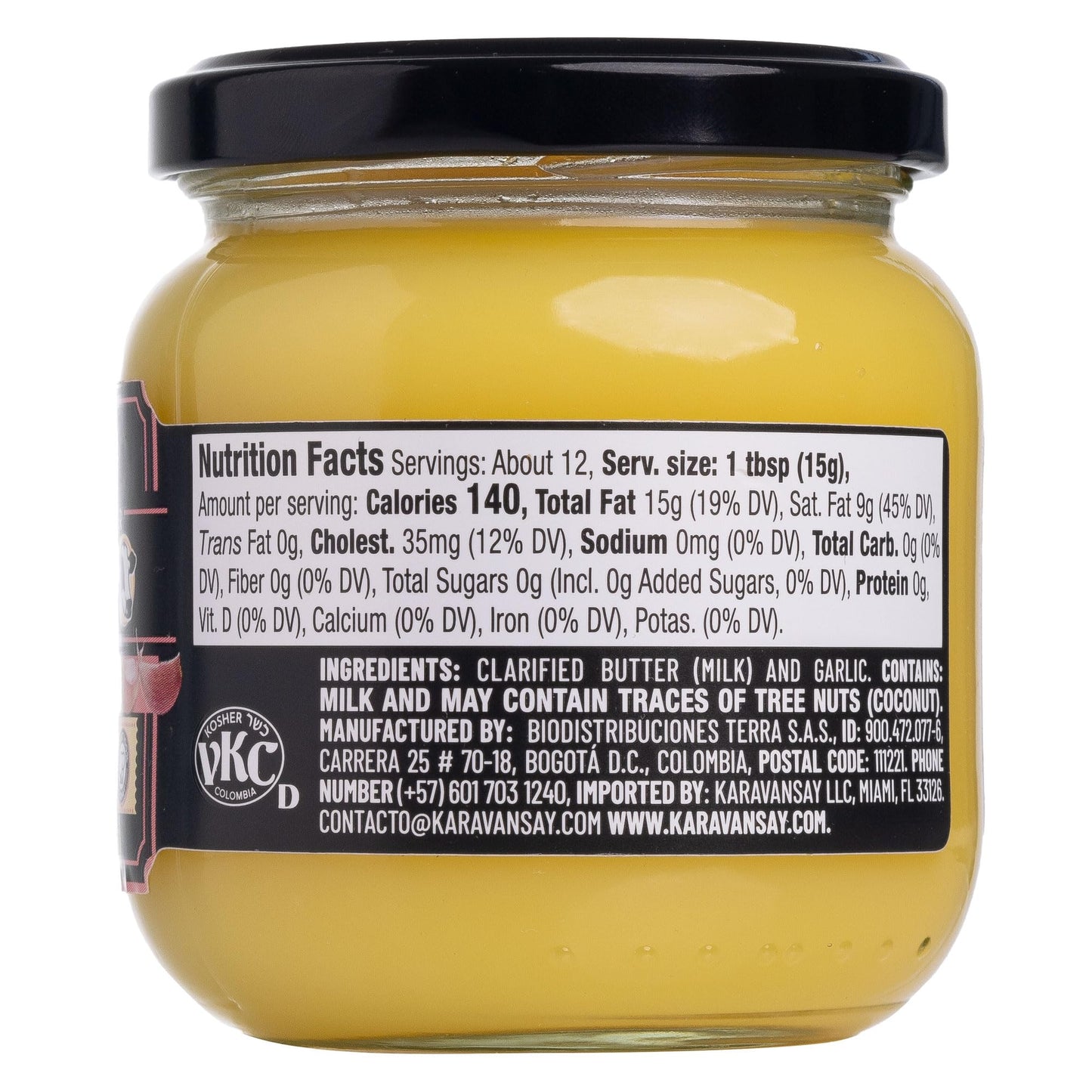 Karavansay GHEE Butter, Unsalted, Garlic Flavor, 6.17 oz, Gluten Free, Kosher, Keto Friendly