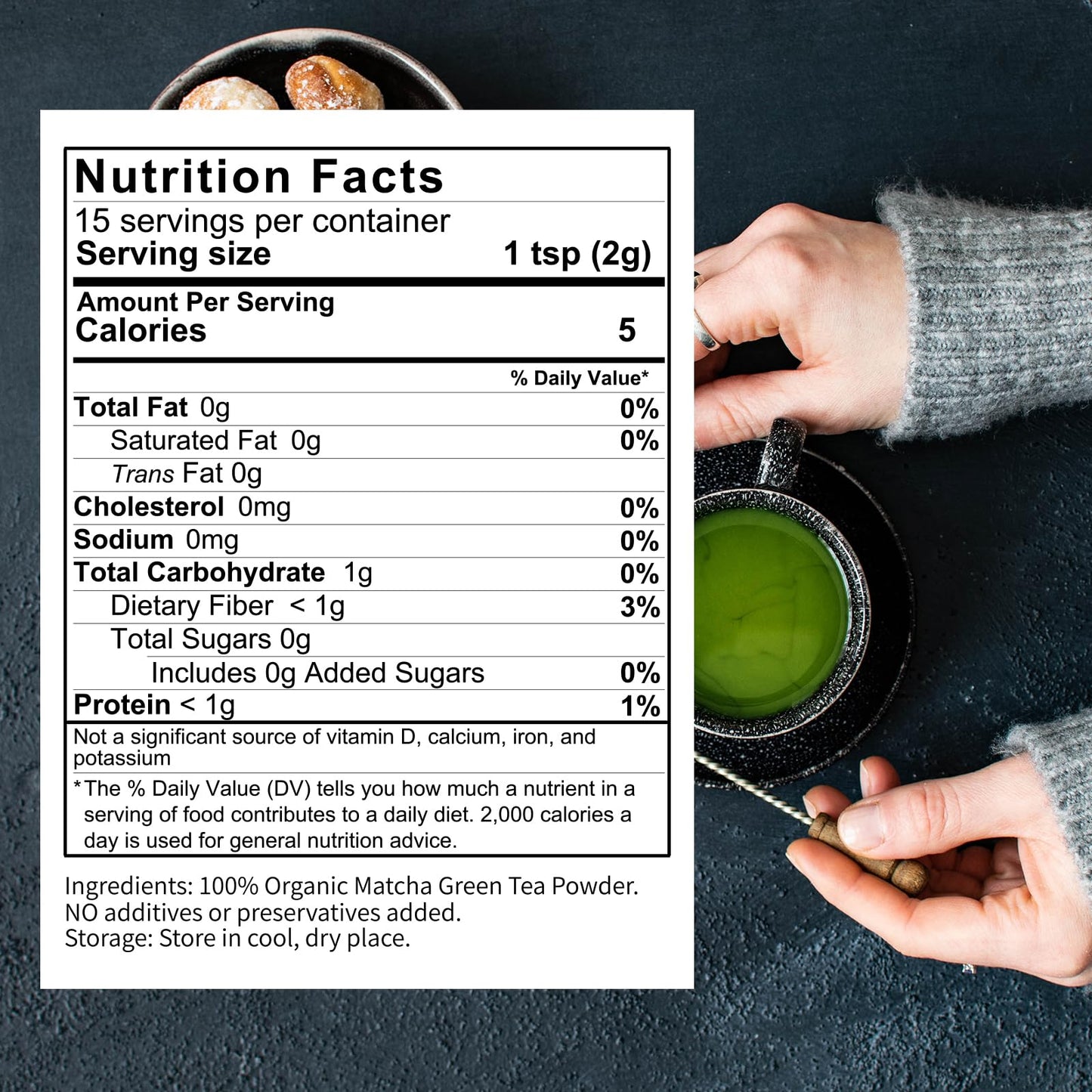 Chaism Ceremonial Grade Matcha Green Tea Powder - USDA Organic, First Harvest, 1.06oz Tin