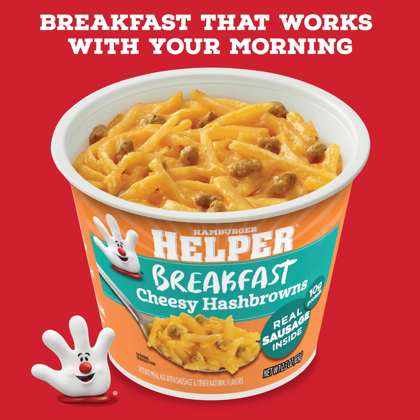 Hamburger Helper BREAKFAST Cheesy Hashbrowns Microwave Cup  2.3 oz (Pack of 6)