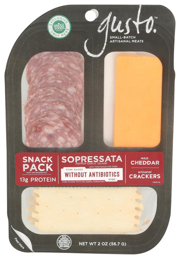 Gusto Sopressata Cheddar Snack Pack, 2 Oz