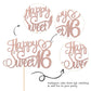 1 PCS Happy Sweet 16 Cake Topper Glitter 16th Birthday Cake Pick Cheers to 16 Years Birthday Cake Decoration for Happy 16th Birt